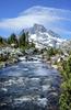 	Banner Peak from Thousand Island Lake Outlet Stream - Sierra Nevada Mountains