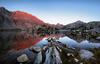 	Evolution Lake Red Sunset Alpenglow - John Muir Trail